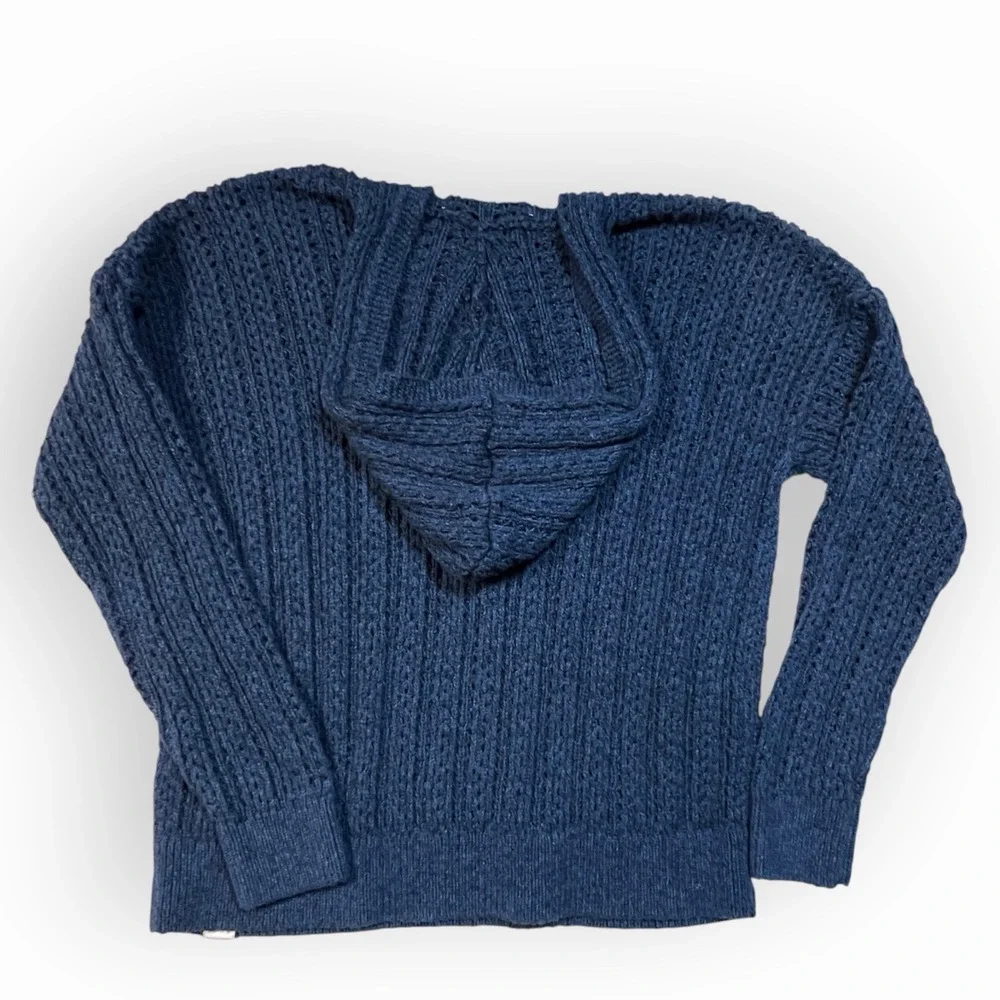 Abercrombie & Fitch Kids Blue Hooded Sweater 13/14 Youth Pullover Weave‎ Lace Up